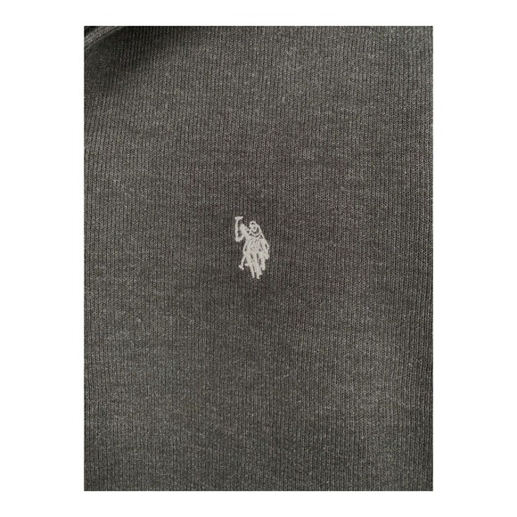 U.S.‎ Polo Assn. Cable Knit Quarter Zip Sweater Dark Gray Men's Sz L - Picture 4 of 4